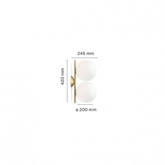 Flos IC Lights C/W Double Wand- Deckenleuchte - Agof Store