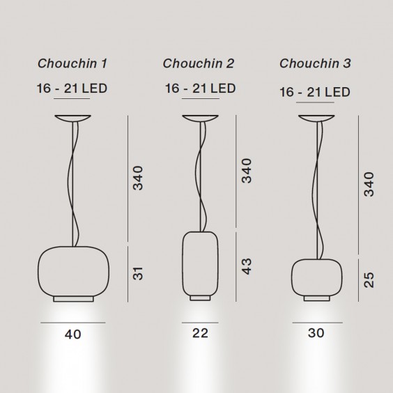 Chouchin Bianco Lampada a sospensione Foscarini - Agof Store