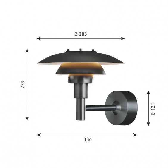 Louis Poulsen PH 3-2 1/2 outdoor wall lamp - Agof Store