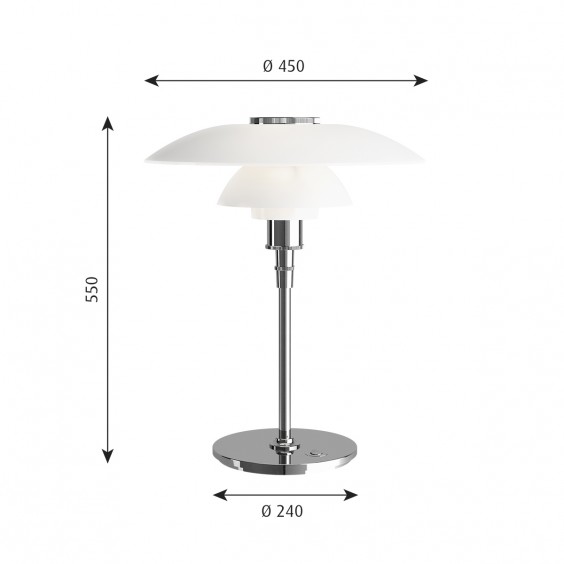 Louis Poulsen PH 4 1/2-3 1/2 Glass table lamp - Agof Store