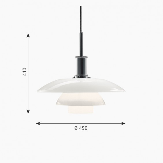 Louis Poulsen PH 4 1/2-4 Glass Pendelleuchte - Agof Store