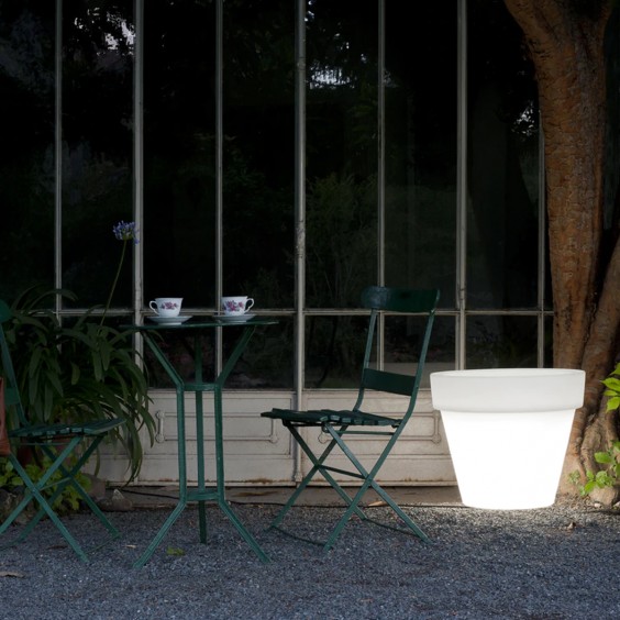 Bordato Liscio Light Vaso con luce Serralunga - Agof Store
