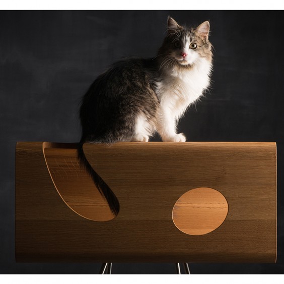 Cat60 Wood cuccia per gatti con piedistallo Brando - Agof Store