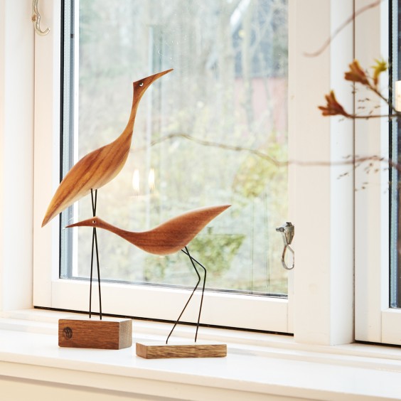 Beak Bird Tall Heron statuetta in legno Warm Nordic - Agof Store