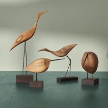 Beak Bird Awake Snipe statuetta in legno Warm Nordic - Agof Store