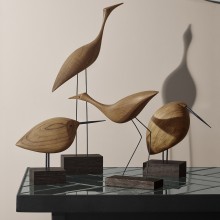 Beak Bird Awake Snipe statuetta in legno Warm Nordic - Agof Store