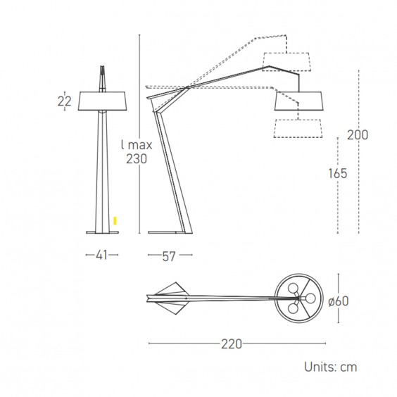 Grus Lampada da terra Lumen Center - Agof Store
