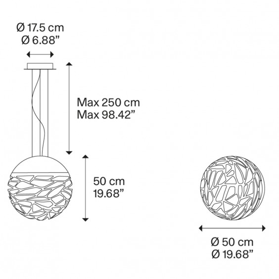 Lodes Kelly Medium Sphere 50 Pendelleuchte - Agof Store