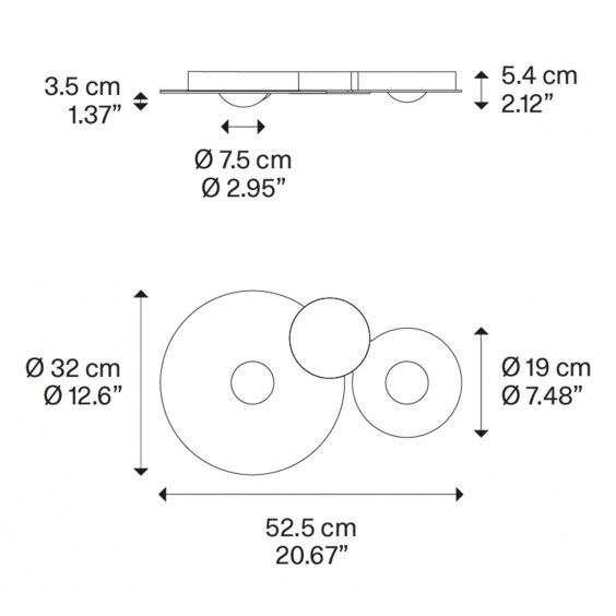 Bugia Double Lampada a soffitto Lodes - Agof Store