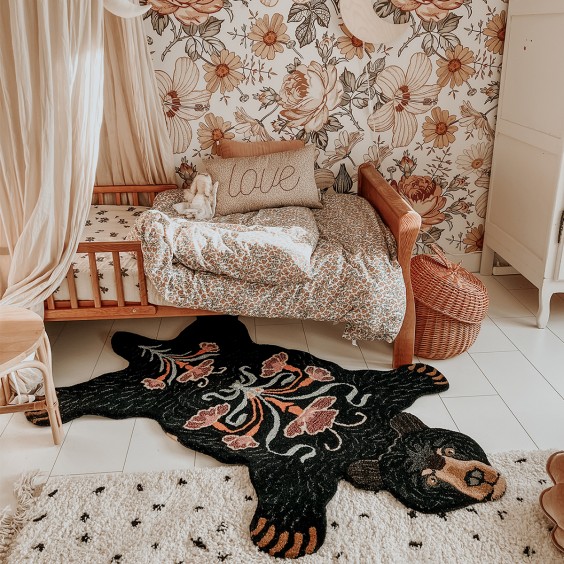 Doing Goods Blooming Black Bear Large rug - Agof Store
