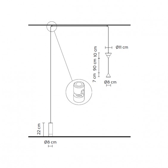 Karman Filomena Ø8+Ø11 cm Steh- Pendelleuchte - Agof Store