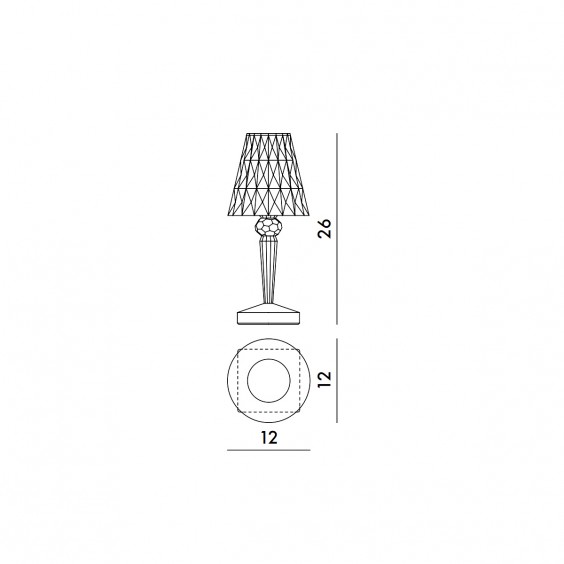 Kartell Battery Metallised portable table lamp - Agof Store