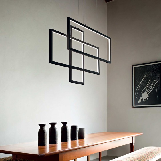 Ideal Lux Frame Rectangular pendant lamp - Agof Store