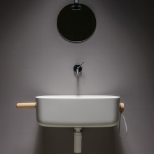 Bounce lavabo in poliuretano con appendi oggetti e portasciugamani in corda Ever Life Design - Agof Store