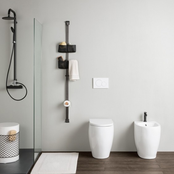 Ever Life Design Tape Storage C H.160 cm wall storage with toilet roll holder - Agof Store