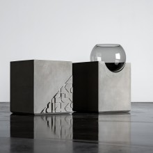 Curb tavolino con vaso Lyon Béton - Agof Store