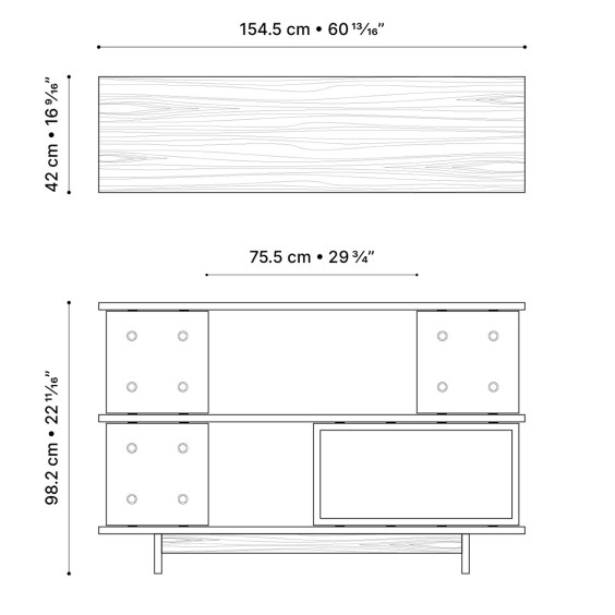 Dice 1545 credenza Lyon Béton - Agof Store