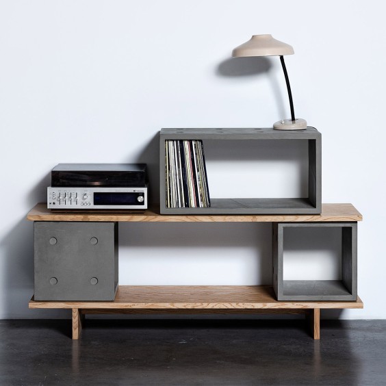 Dice 1545 Asymmetrical credenza Lyon Béton - Agof Store