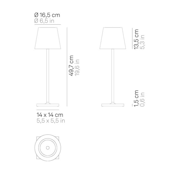 Zafferano Poldina Pro L Akku Tischlampe - Agof Store