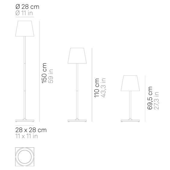 Zafferano Poldina Pro XXL portable floor lamp - Agof Store