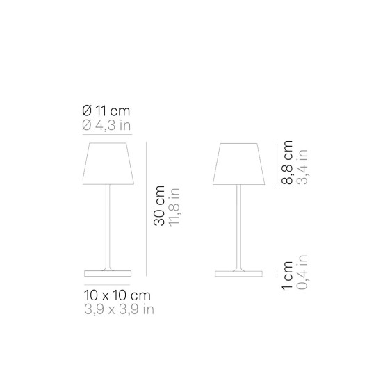 Zafferano Poldina Mini Pro Akku Tischlampe - Agof Store