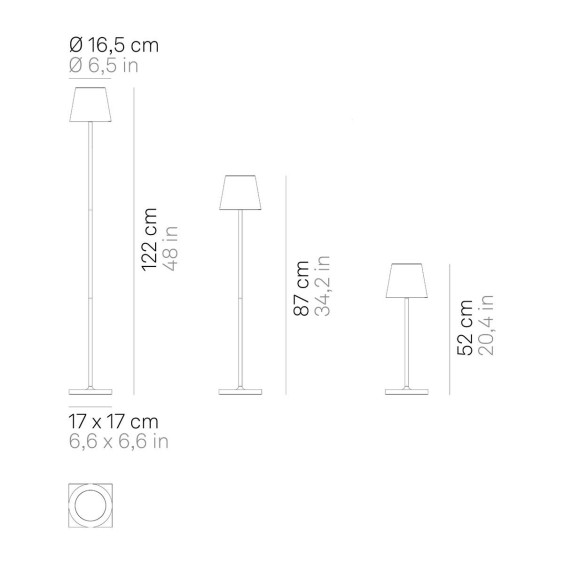 Poldina Pro L Lampada da terra Zafferano - Agof Store