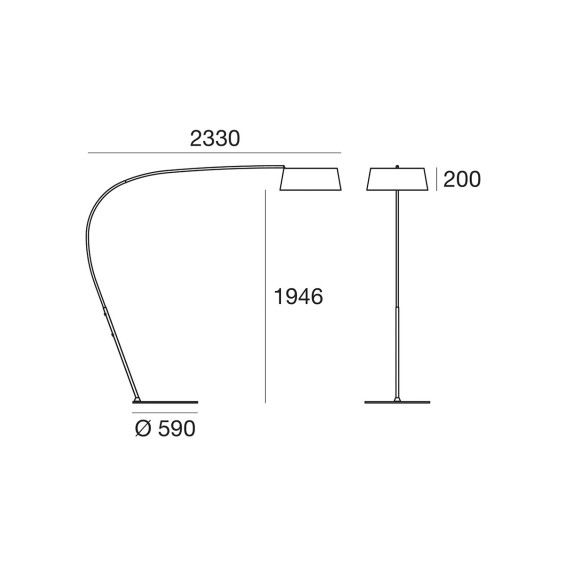 Stilnovo Oxygen Curved floor lamp - Agof Store