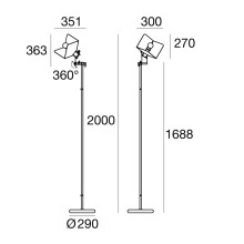 Triedro Lampada da terra Stilnovo - Agof Store