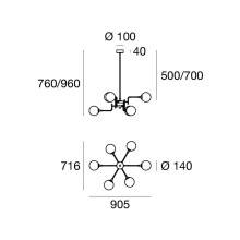 Stilnovo Galassia 6 pendant lamp - Agof Store