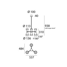 Megafono 3x2 Lampada a sospensione Stilnovo - Agof Store