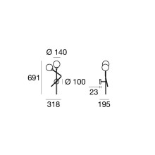 Galassia Doppia Lampada da parete Stilnovo - Agof Store