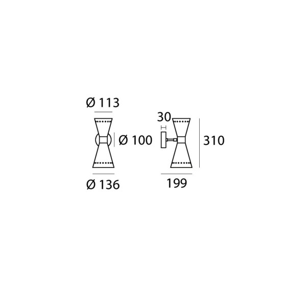 Stilnovo Megafono 1x2 wall lamp - Agof Store