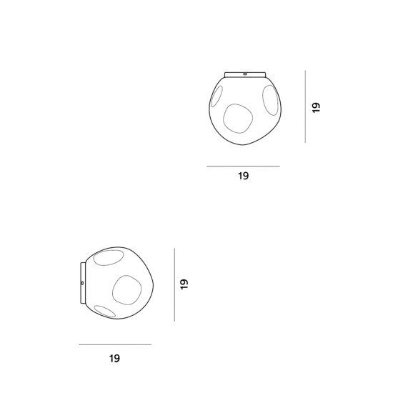 Hoba midi Lampada da parete soffitto Foscarini - Agof Store