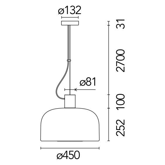 Flos Bellhop Glass S2 pendant lamp - Agof Store