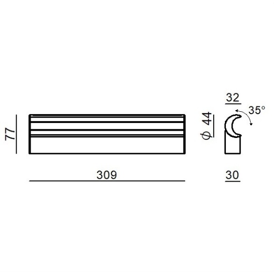 Halfpipe 2 Lampada da parete Linea Light - Agof Store