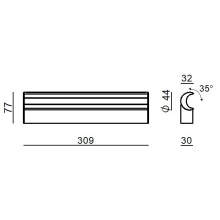 Linea Light Halfpipe 2 wall lamp - Agof Store