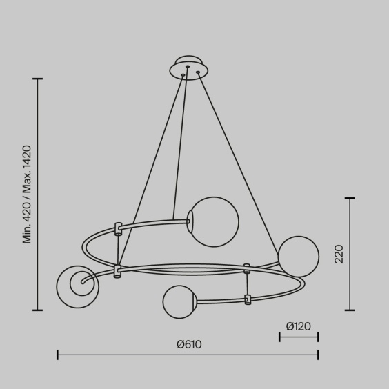 Balance Ø 61 cm Lampada a sospensione Maytoni - Agof Store