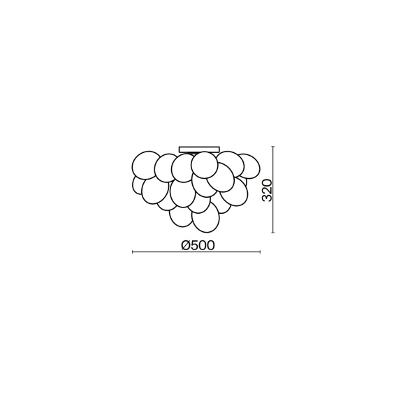 Maytoni Balbo Ø 50 cm wall ceiling lamp - Agof Store