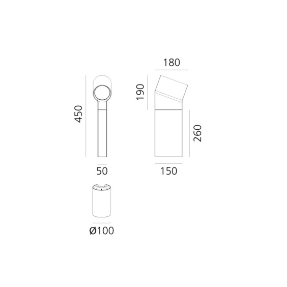 Artemide Oblique Bollard 45 outdoor floor lamp - Agof Store