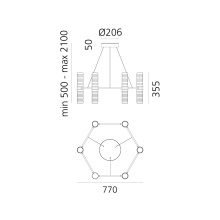 Artemide Zephyr Exagonal pendant lamp - Agof Store