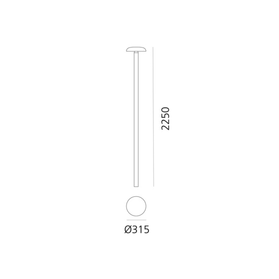 Knop 225 Bollard Lampada da terra outdoor Artemide - Agof Store