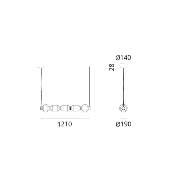 Alambicco Horizontal Lampada a sospensione Artemide - Agof Store