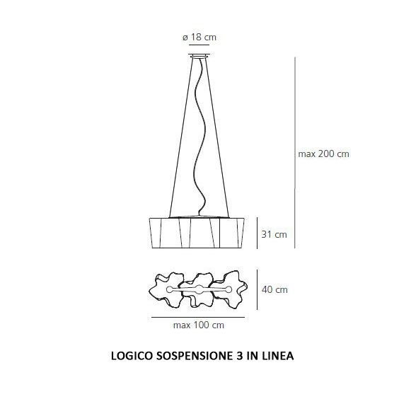 Artemide Logico 3 in linea Lampada a sospensione - Agof Store