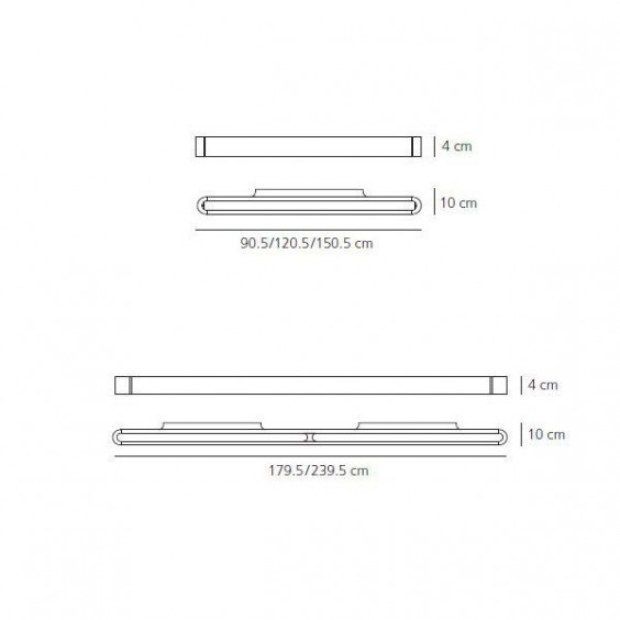 Artemide Talo 90-120-150 Lampada da parete - Agof Store
