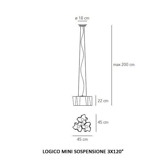 Artemide Logico Mini 3x120 Lampada a sospensione - Agof Store