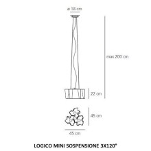 Artemide Logico Mini 3x120 Lampada a sospensione - Agof Store Artemide Logico Mini 3x120 Lampada a sospensione - Agof Store