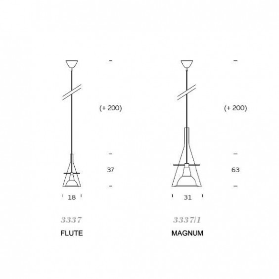 Flute Lampada a sospensione FontanaArte - Agof Store