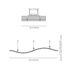 Tappeto Volante L.120 Lampada a sospensione Venini - Agof Store Tappeto Volante L.120 Lampada a sospensione Venini - Agof Store