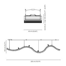 Tappeto Volante L.200 Lampada a sospensione Venini - Agof Store