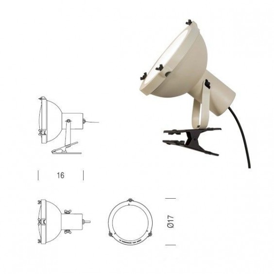 Projecteur 165 Lampada con clip pinza Nemo - Agof Store